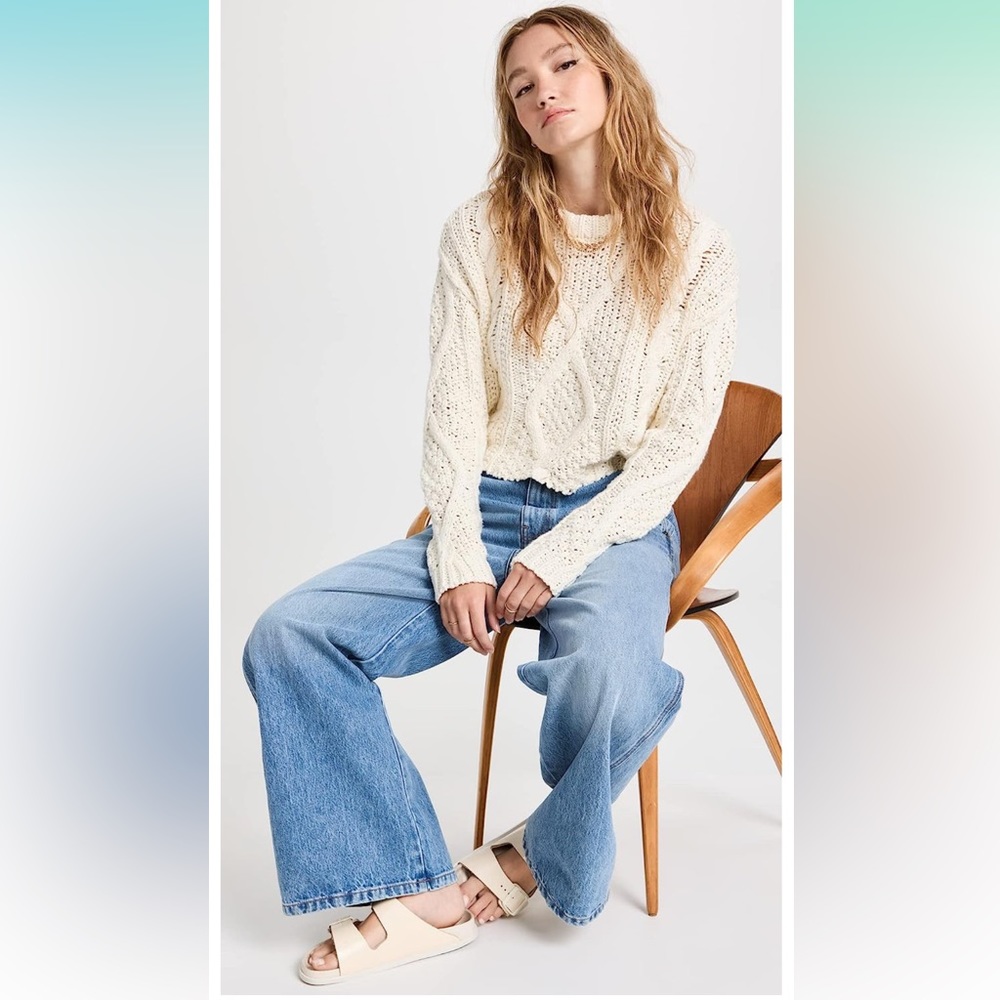 Free People Cable knit sweater